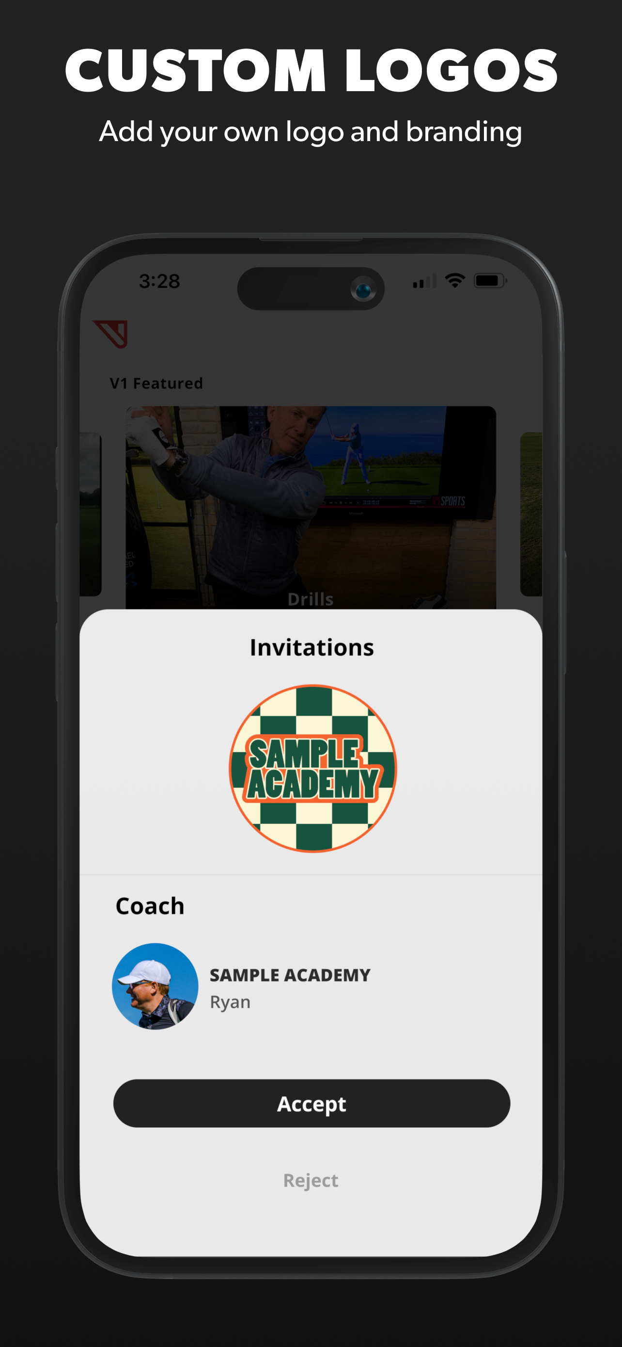 White-label branding for each academy