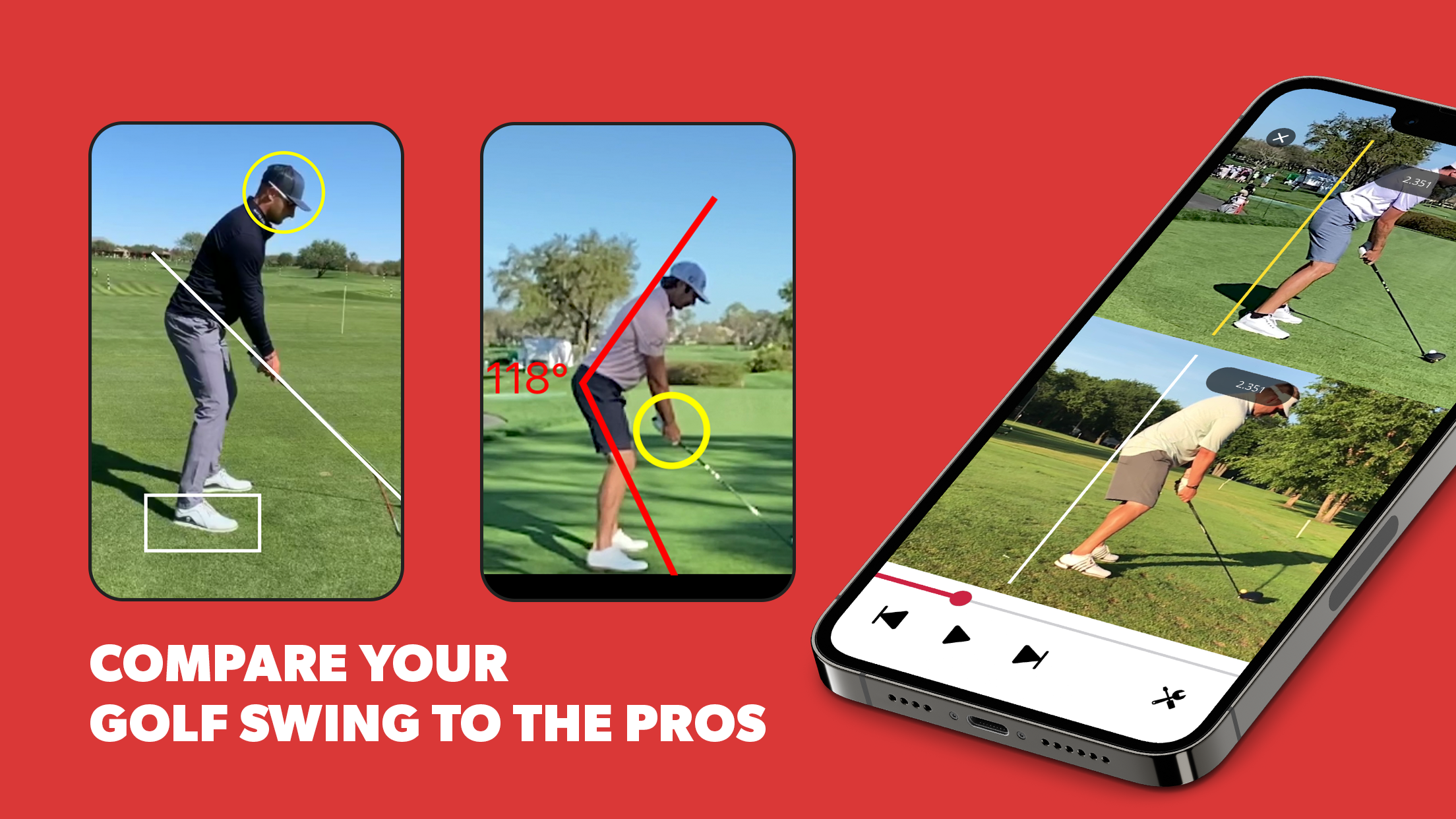 Compare your swing side by side against the pros