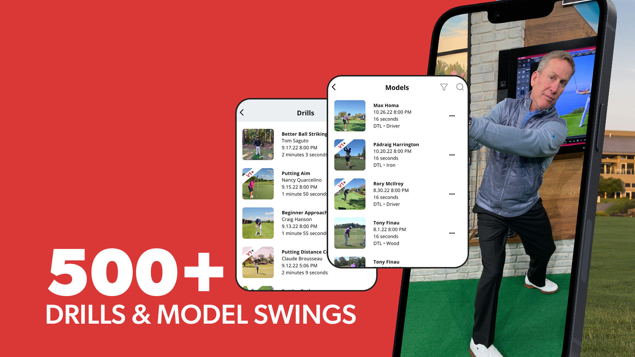500+ drills and model swings from PGA, LIV, and LPGA pros